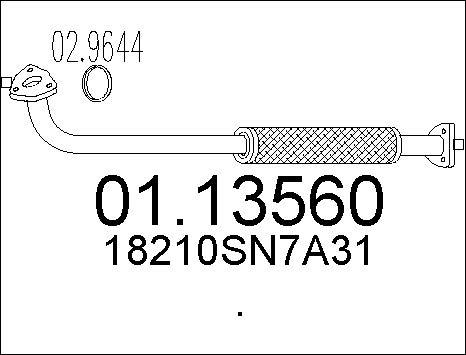 MTS 01.13560 - Izplūdes caurule www.autospares.lv