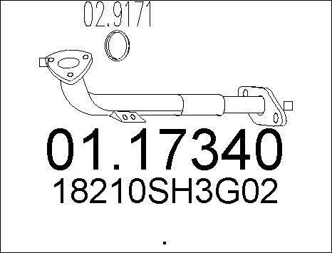 MTS 01.17340 - Izplūdes caurule www.autospares.lv