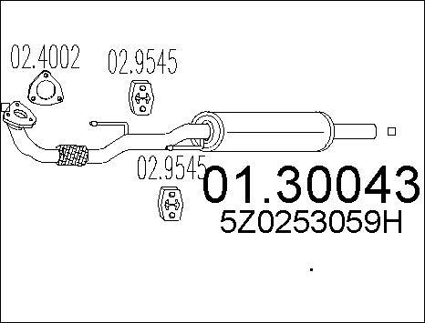 MTS 01.30043 - Izplūdes gāzu priekšslāpētājs www.autospares.lv