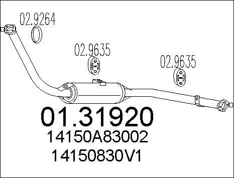 MTS 01.31920 - Предглушитель выхлопных газов www.autospares.lv