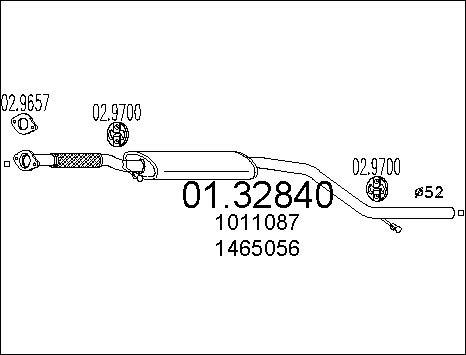MTS 01.32840 - Vidējais izpl. gāzu trokšņa slāpētājs autospares.lv