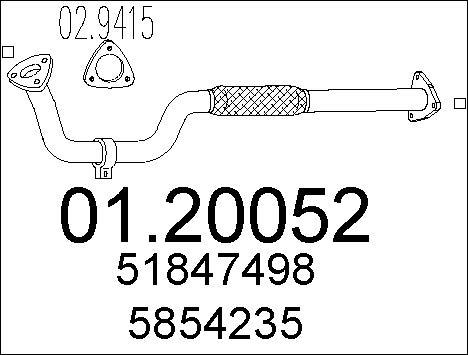 MTS 01.20052 - Izplūdes caurule www.autospares.lv