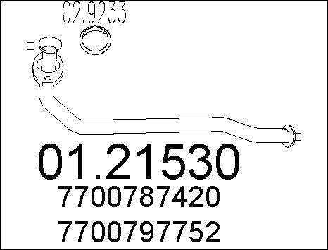 MTS 01.21530 - Izplūdes caurule www.autospares.lv