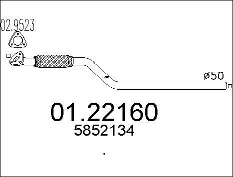 MTS 01.22160 - Izplūdes caurule www.autospares.lv