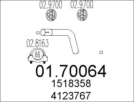 MTS 01.70064 - Izplūdes caurule www.autospares.lv