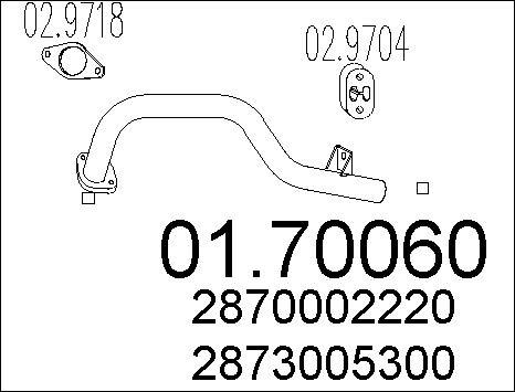 MTS 01.70060 - Izplūdes caurule www.autospares.lv