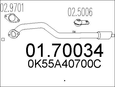 MTS 01.70034 - Izplūdes caurule www.autospares.lv