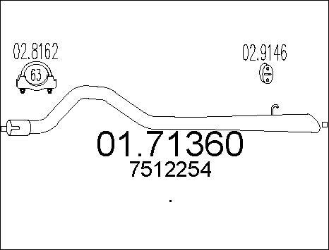 MTS 01.71360 - Izplūdes caurule www.autospares.lv