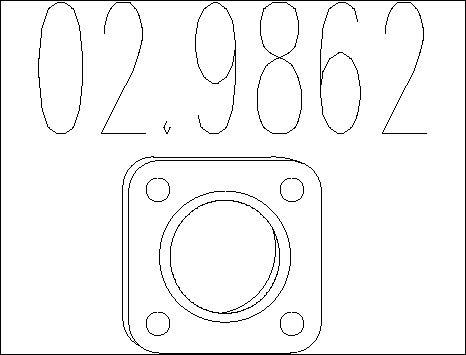 MTS 02.9862 - Blīve, Izplūdes caurule www.autospares.lv