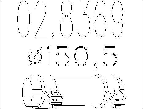 MTS 02.8369 - Savienojošie elementi, Izplūdes gāzu sistēma www.autospares.lv