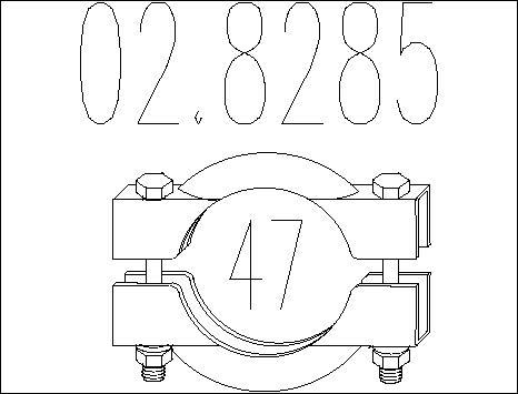 MTS 02.8285 - Savienojošie elementi, Izplūdes gāzu sistēma www.autospares.lv