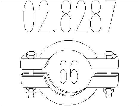 MTS 02.8287 - Savienojošie elementi, Izplūdes gāzu sistēma www.autospares.lv