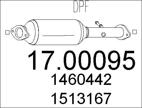 MTS 17.00095 - Сажевый / частичный фильтр, система выхлопа ОГ www.autospares.lv