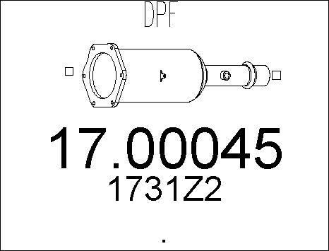 MTS 17.00045 - Nosēdumu / Daļiņu filtrs, Izplūdes gāzu sistēma www.autospares.lv