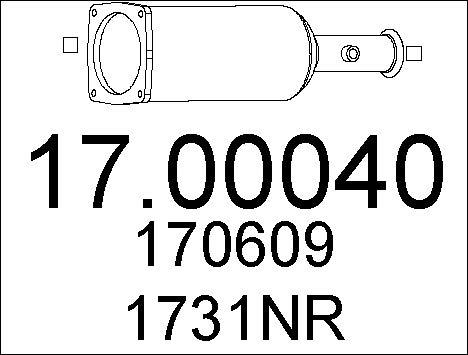 MTS 17.00040 - Nosēdumu / Daļiņu filtrs, Izplūdes gāzu sistēma autospares.lv