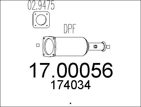 MTS 17.00056 - Сажевый / частичный фильтр, система выхлопа ОГ www.autospares.lv