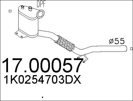 MTS 17.00057 - Сажевый / частичный фильтр, система выхлопа ОГ www.autospares.lv