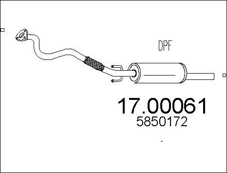 MTS 17.00061 - Nosēdumu / Daļiņu filtrs, Izplūdes gāzu sistēma autospares.lv