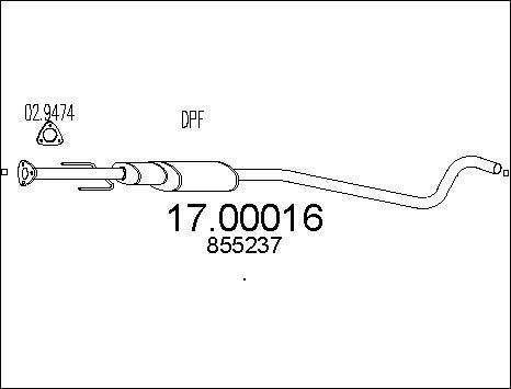 MTS 17.00016 - Сажевый / частичный фильтр, система выхлопа ОГ www.autospares.lv