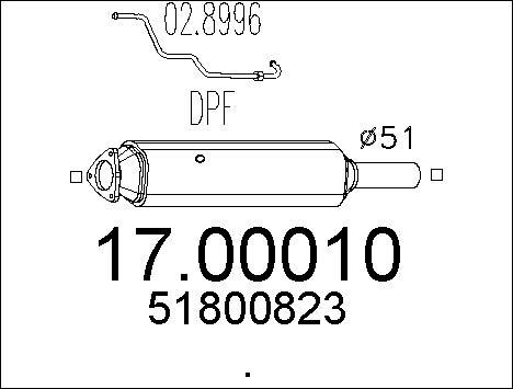 MTS 17.00010 - Nosēdumu / Daļiņu filtrs, Izplūdes gāzu sistēma autospares.lv