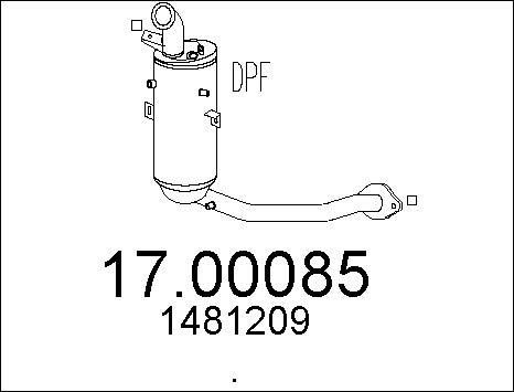 MTS 17.00085 - Nosēdumu / Daļiņu filtrs, Izplūdes gāzu sistēma www.autospares.lv