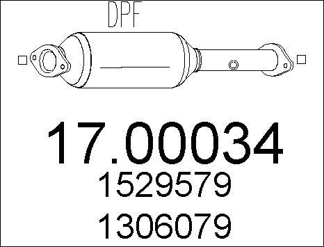 MTS 17.00034 - Сажевый / частичный фильтр, система выхлопа ОГ www.autospares.lv