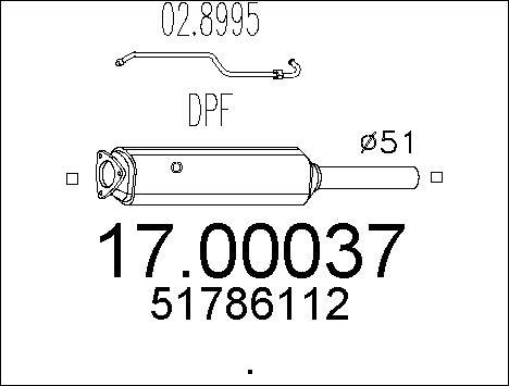 MTS 17.00037 - Сажевый / частичный фильтр, система выхлопа ОГ www.autospares.lv