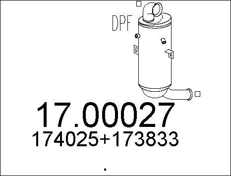 MTS 17.00027 - Nosēdumu / Daļiņu filtrs, Izplūdes gāzu sistēma autospares.lv