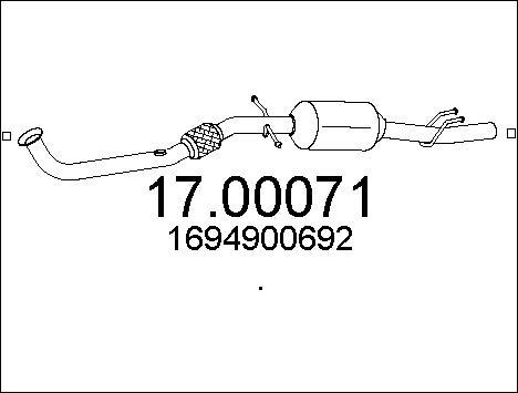 MTS 17.00071 - Nosēdumu / Daļiņu filtrs, Izplūdes gāzu sistēma www.autospares.lv