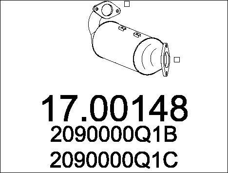 MTS 17.00148 - Nosēdumu / Daļiņu filtrs, Izplūdes gāzu sistēma www.autospares.lv