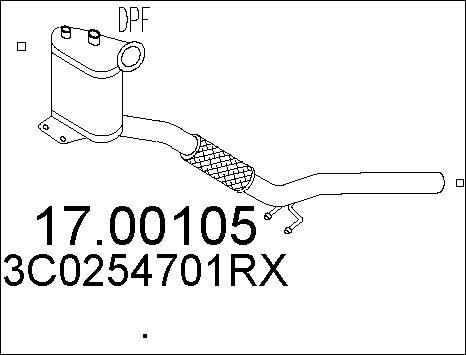 MTS 17.00105 - Сажевый / частичный фильтр, система выхлопа ОГ www.autospares.lv