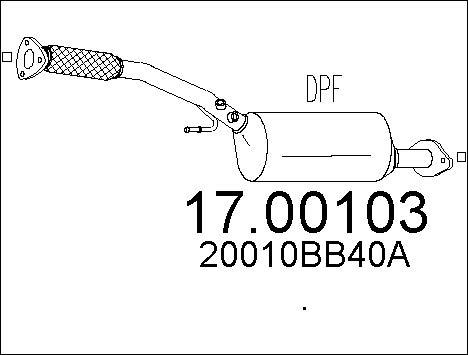 MTS 17.00103 - Сажевый / частичный фильтр, система выхлопа ОГ www.autospares.lv