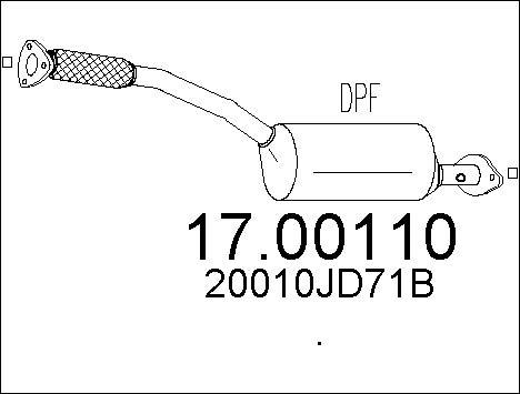 MTS 17.00110 - Сажевый / частичный фильтр, система выхлопа ОГ www.autospares.lv