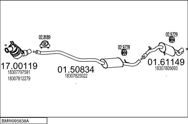 MTS BMW095838A032175 - Izplūdes gāzu sistēma www.autospares.lv