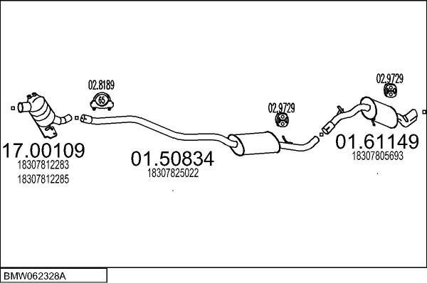 MTS BMW062328A012272 - Izplūdes gāzu sistēma www.autospares.lv