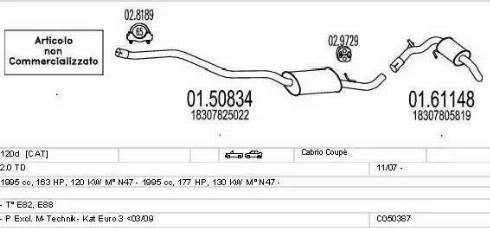 MTS C050387021487 - Izplūdes gāzu sistēma www.autospares.lv