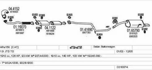 MTS C010074000342 - Izplūdes gāzu sistēma www.autospares.lv