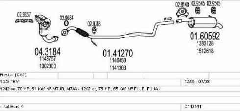 MTS C110141003849 - Izplūdes gāzu sistēma www.autospares.lv