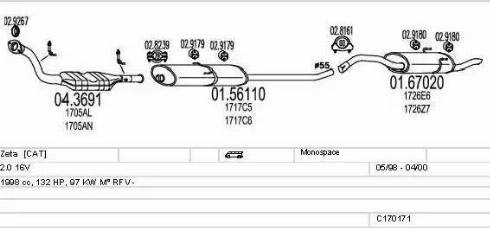 MTS C170171009693 - Izplūdes gāzu sistēma www.autospares.lv