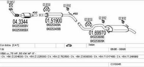 MTS C310045006921 - Izplūdes gāzu sistēma www.autospares.lv