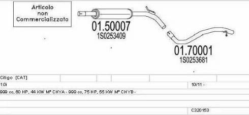 MTS C320153028466 - Izplūdes gāzu sistēma www.autospares.lv