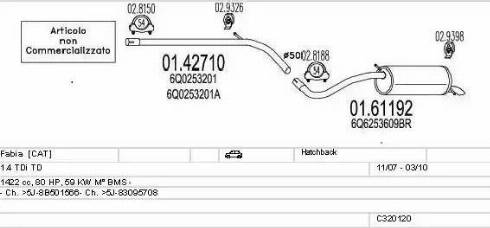 MTS C320120022789 - Izplūdes gāzu sistēma www.autospares.lv