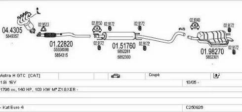 MTS C250926010500 - Izplūdes gāzu sistēma www.autospares.lv