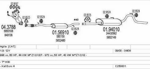 MTS C250001003379 - Izplūdes gāzu sistēma www.autospares.lv