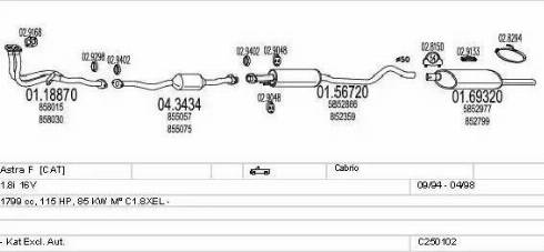 MTS C250102005216 - Izplūdes gāzu sistēma www.autospares.lv