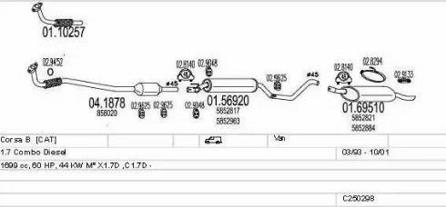 MTS C250298005434 - Izplūdes gāzu sistēma www.autospares.lv