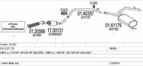 MTS C251071022832 - Izplūdes gāzu sistēma www.autospares.lv