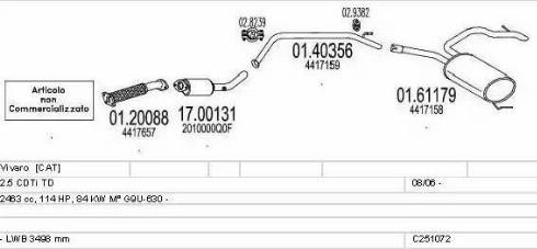 MTS C251072022834 - Izplūdes gāzu sistēma www.autospares.lv