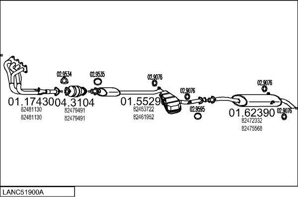 MTS LANC51900A007615 - Izplūdes gāzu sistēma www.autospares.lv