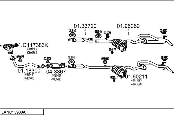 MTS LANC13900A005561 - Izplūdes gāzu sistēma www.autospares.lv